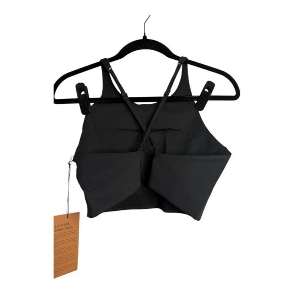 Girlfriend‎ Collective Topanga Sports Bra in Black Large NEW